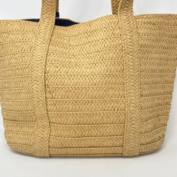 Draper James Straw Everyday Shoulder Bag Tote with Floral Twilly Scarf - Picture 5 of 10